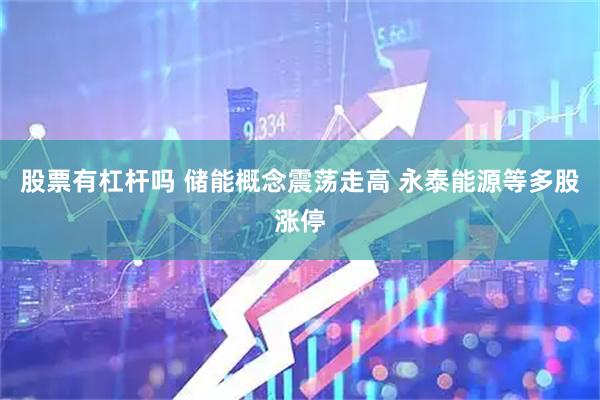 股票有杠杆吗 储能概念震荡走高 永泰能源等多股涨停